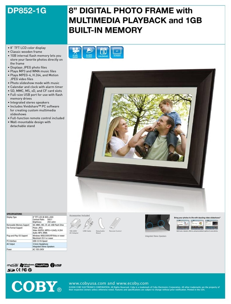 Coby DP852-1G - Digital Photo Frame User manual