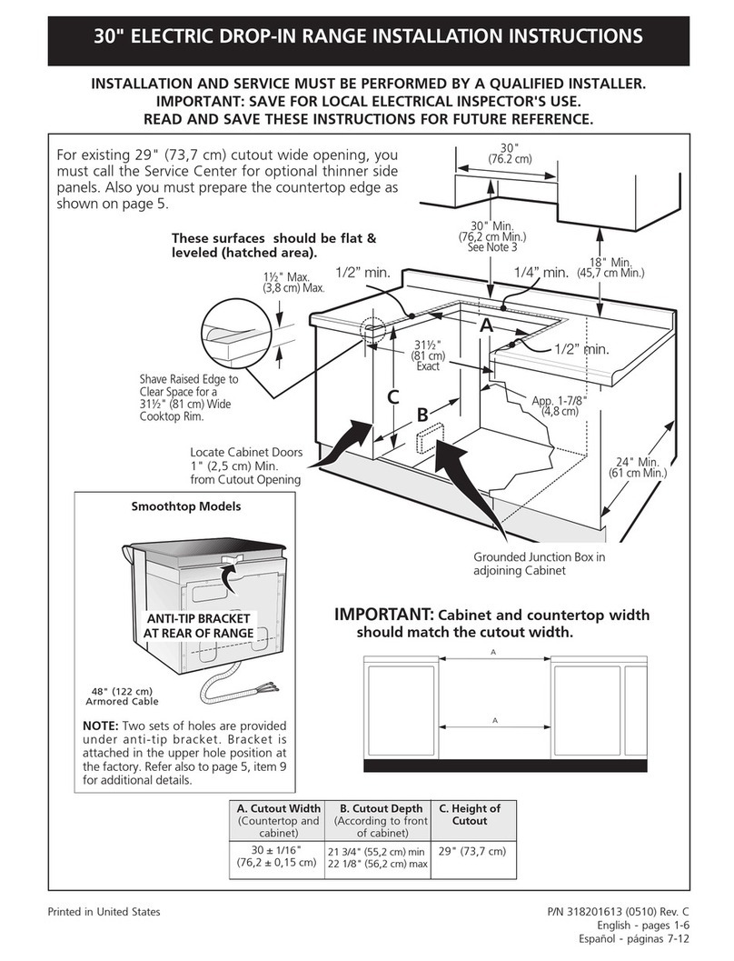 Frigidaire FED365ESC User manual