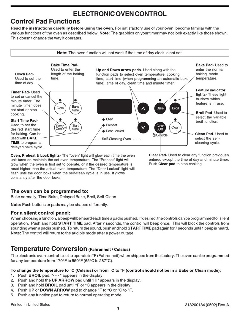 Frigidaire FED365ESC Use and maintenance manual