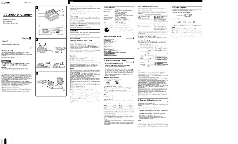 Sony DC-VQ11 Primary operating instructions