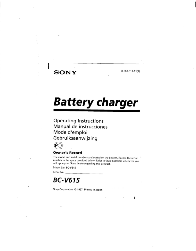Sony BC V615 User manual Sony BC V615 User manual