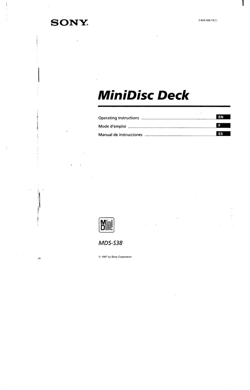 Sony MINIDISC DECK MDS-S38 User manual