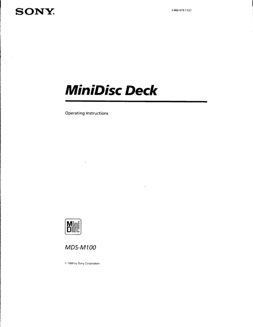 Sony MDS-M100 - Md Player User manual