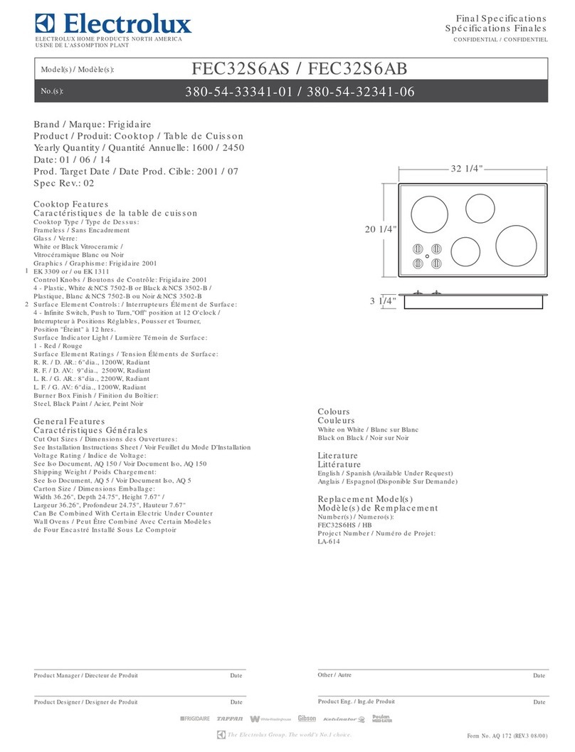 Frigidaire FEC32S6AB - on 32" Smoothtop Electric... User manual