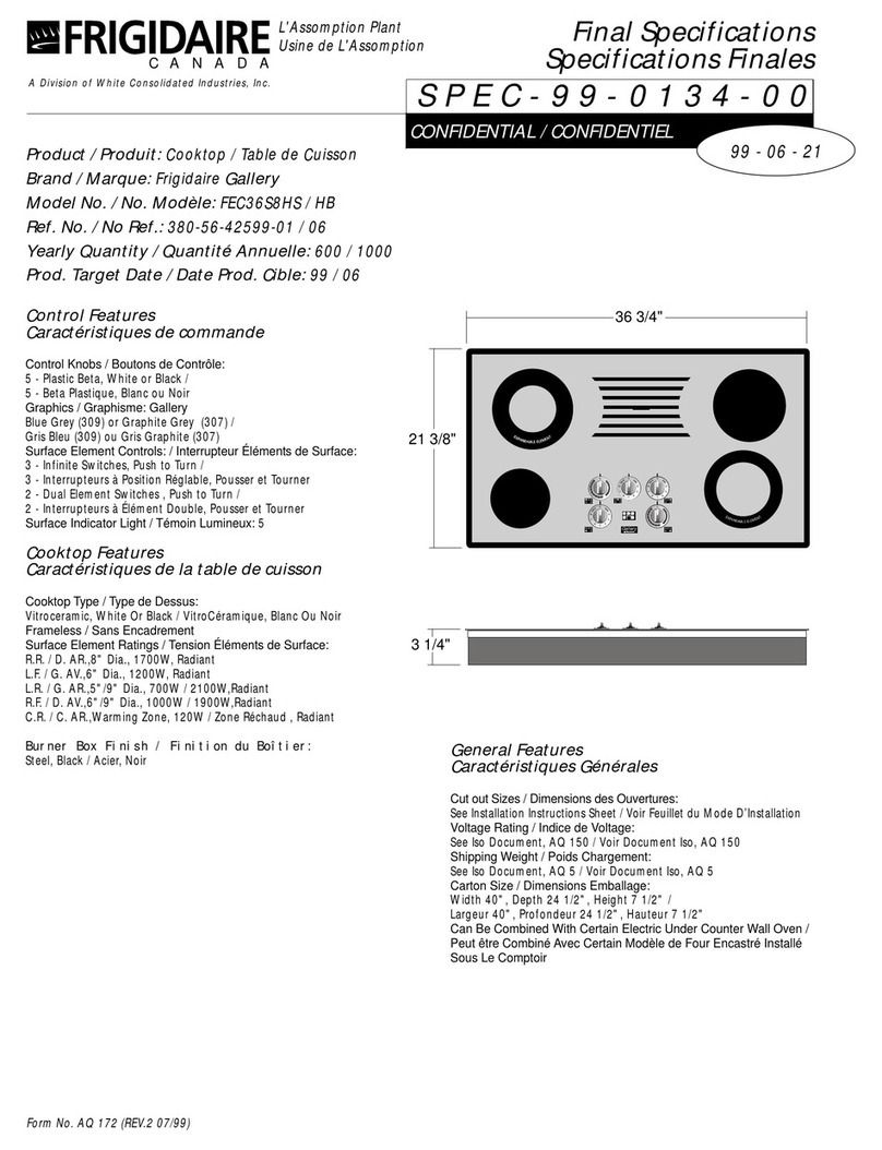 Frigidaire FEC36S8HB Specifications