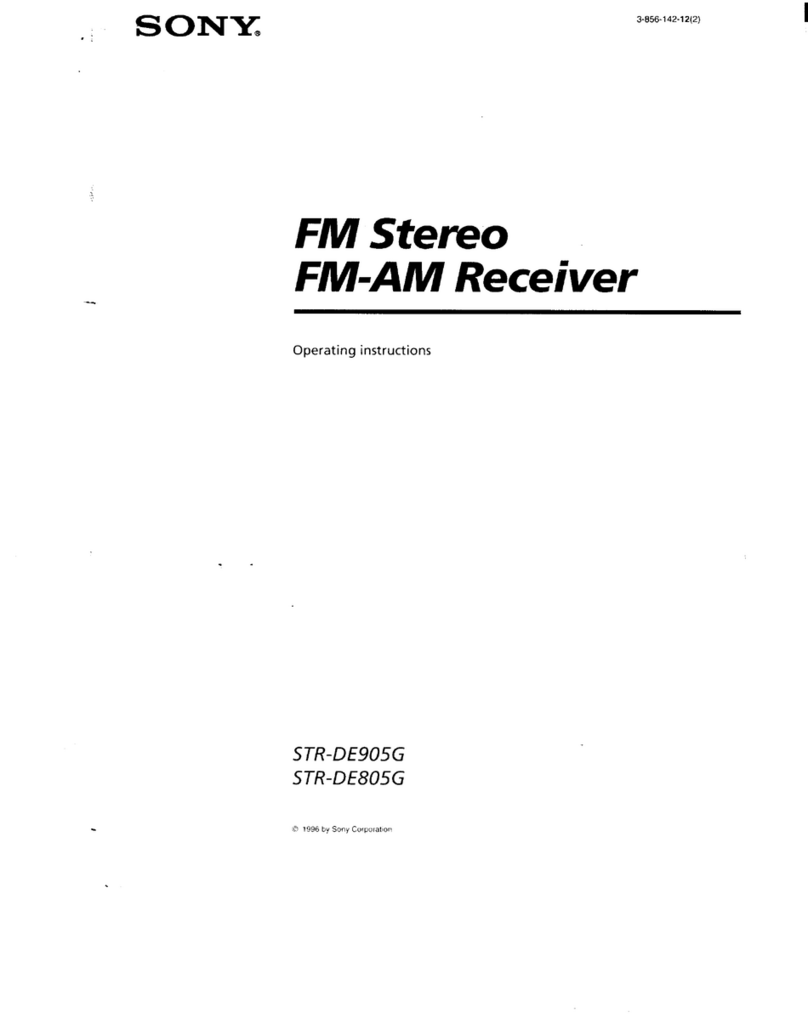 Sony STR-DE805G - Fm/am Stereo Receiver User manual