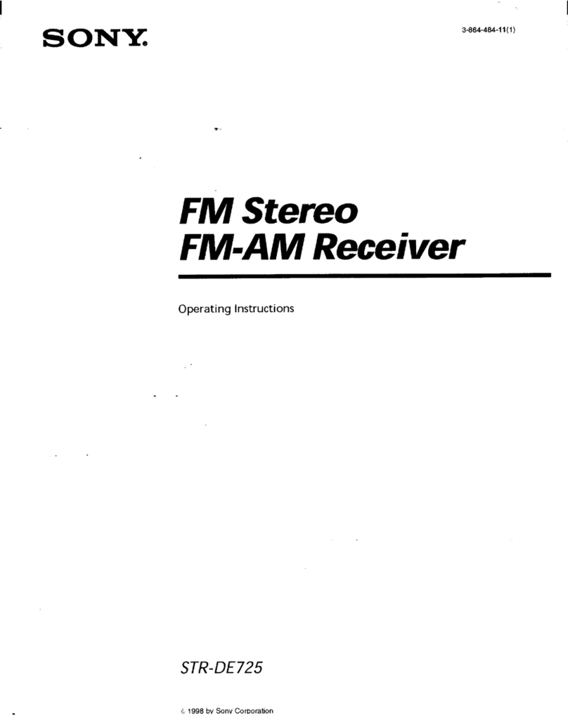 Sony STR-DE725 - Fm Stereo/fm-am Receiver operating instructions