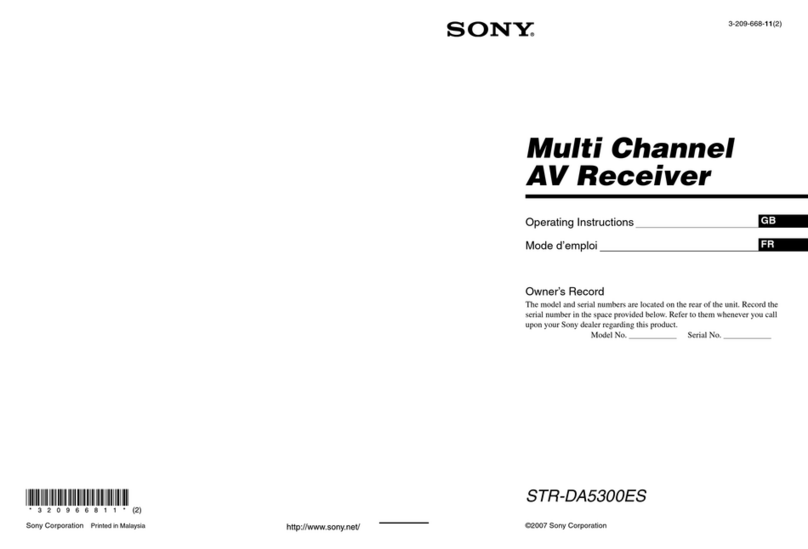 Sony STR-DA5300ES - Multi Channel Av Receiver operating instructions