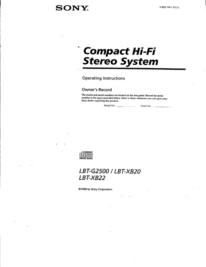 Sony LBT-G2500 - Lbt Electronics operating instructions