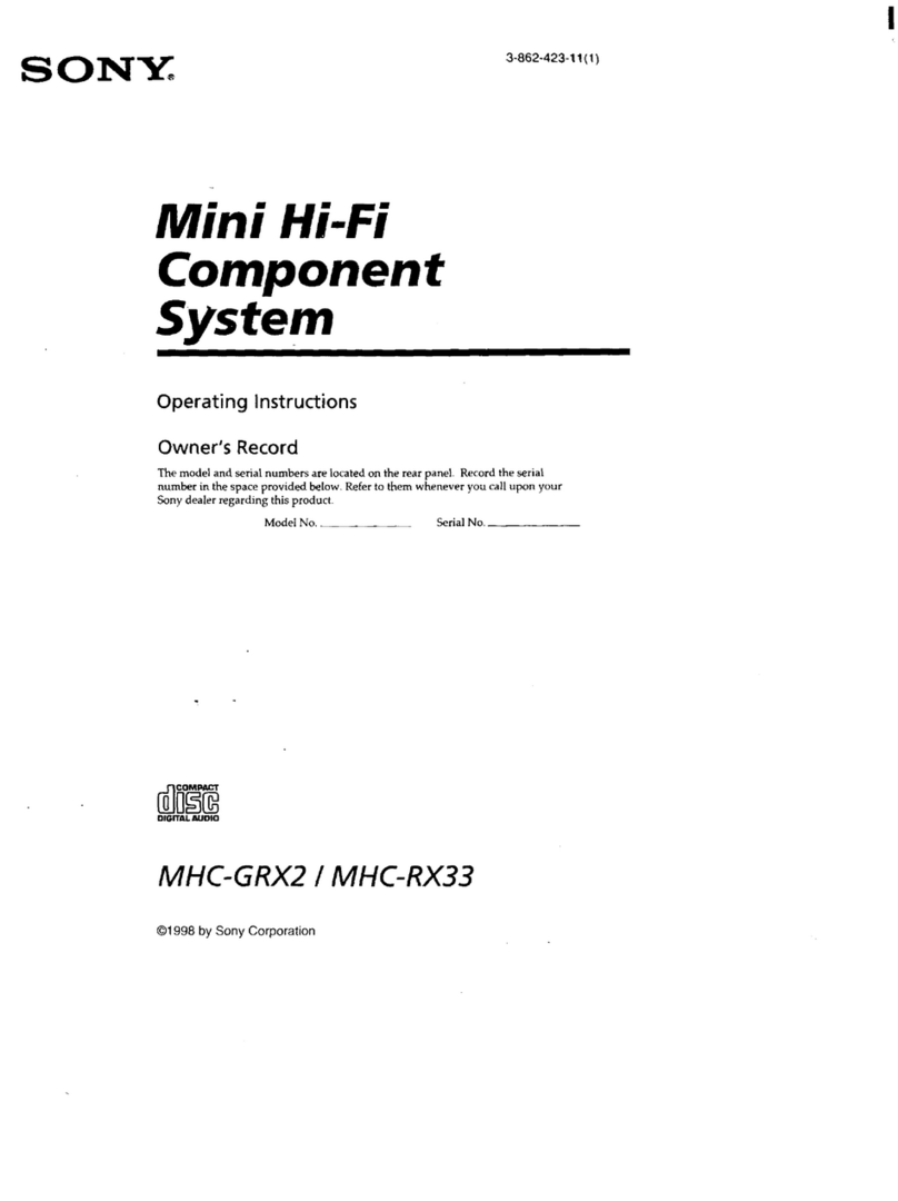 Sony HCD-GRX33 - Component For Mhcrx33 User manual