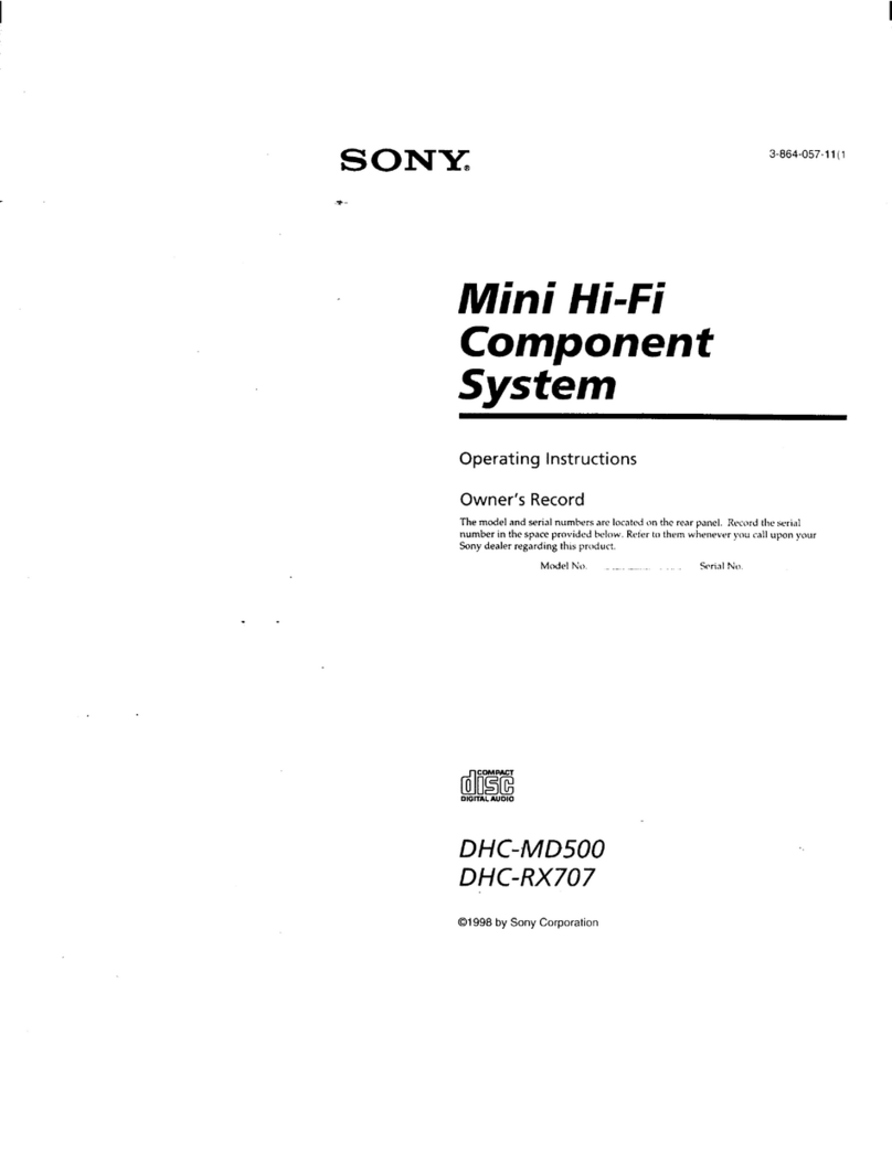 Sony DHC-MD500 - Mini Hi Fi Component System operating instructions
