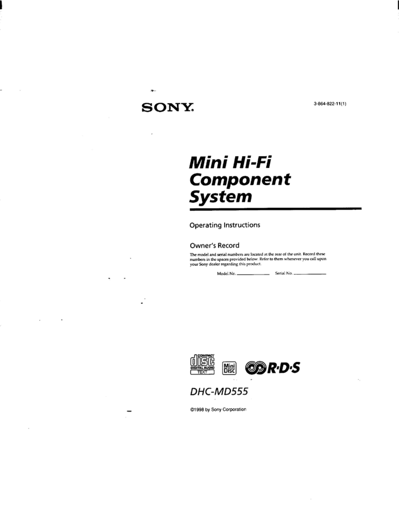 Sony DHC-MD555 - Mini Hi Fi Component System operating instructions