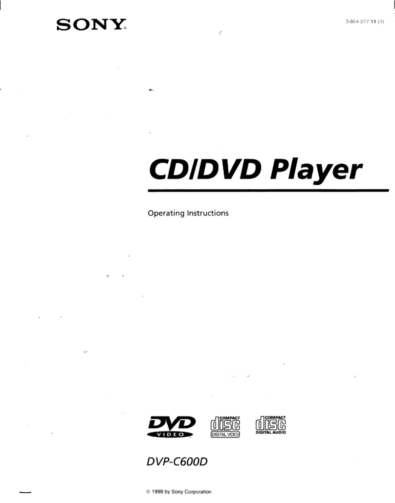 Sony DVP-C600D - 5 Disc Cd/dvd Player operating instructions