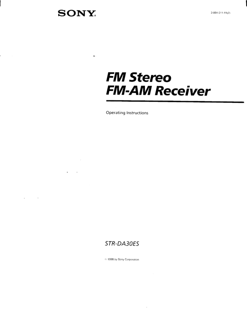 Sony STR-DA30ES - Fm Stereo/fm-am Receiver operating instructions