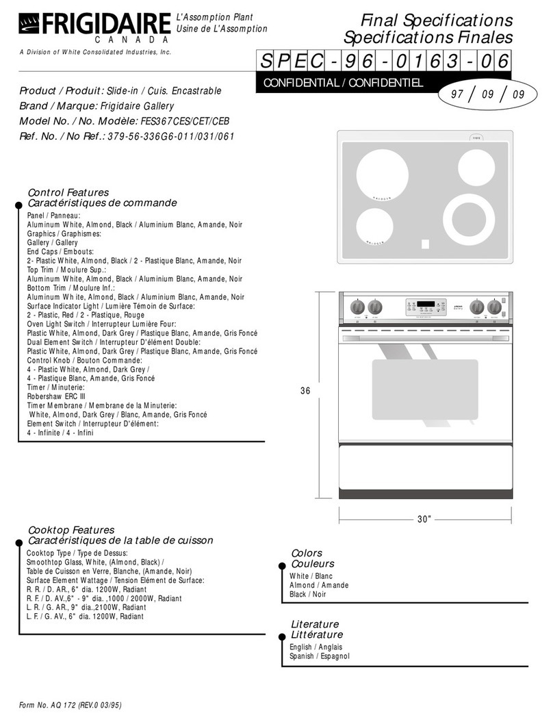 Frigidaire FES367CES User manual