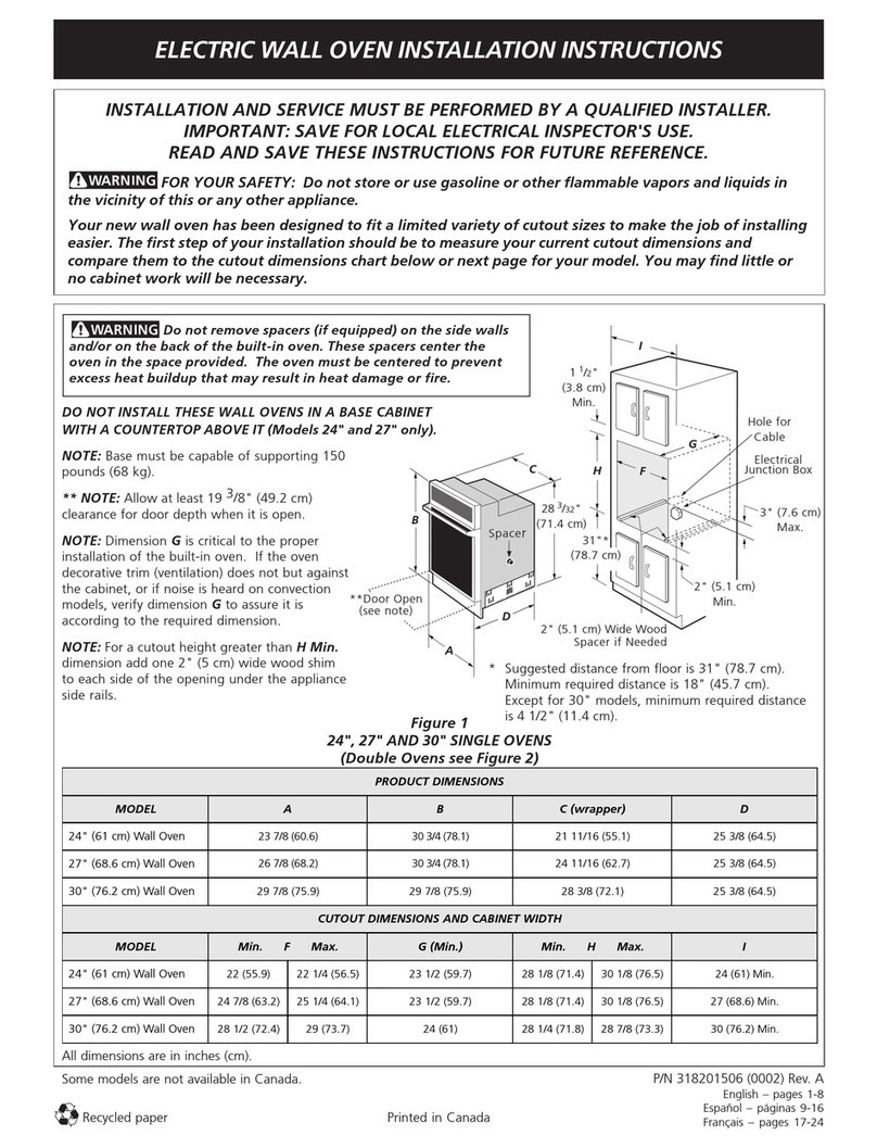 Frigidaire FEB798WCCI User manual