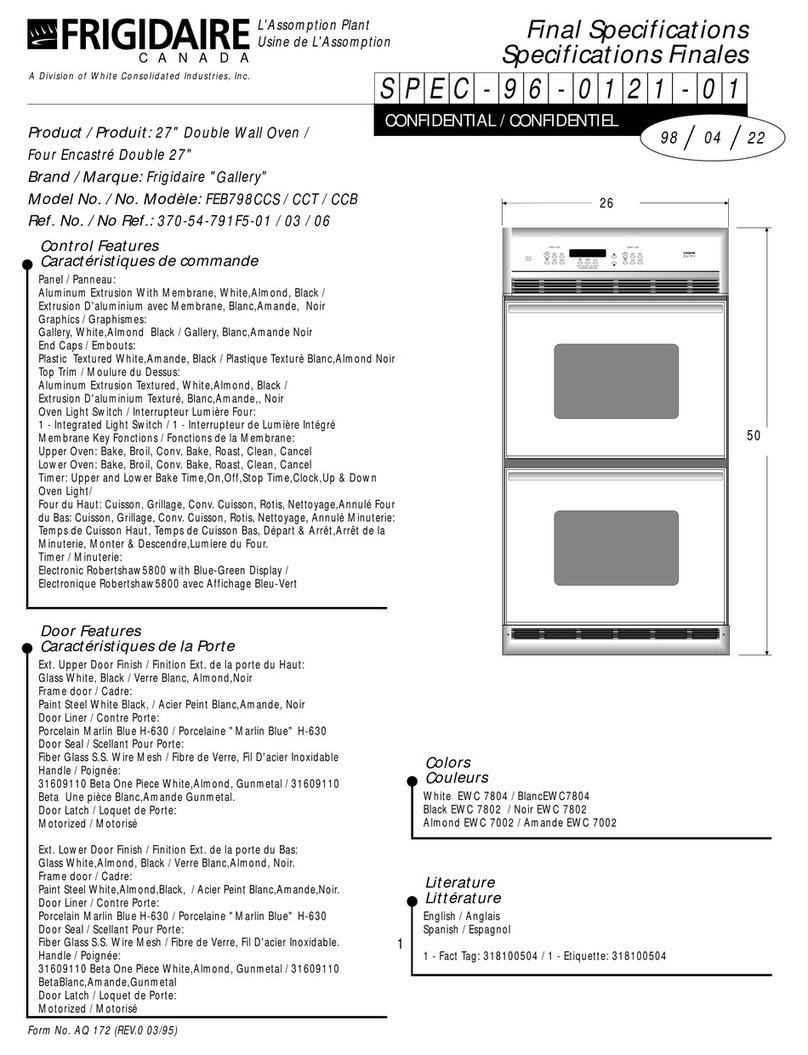 Frigidaire FEB798CCS User manual