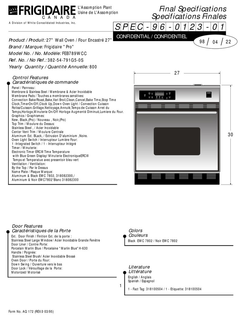 Frigidaire FEB789WCC Specifications