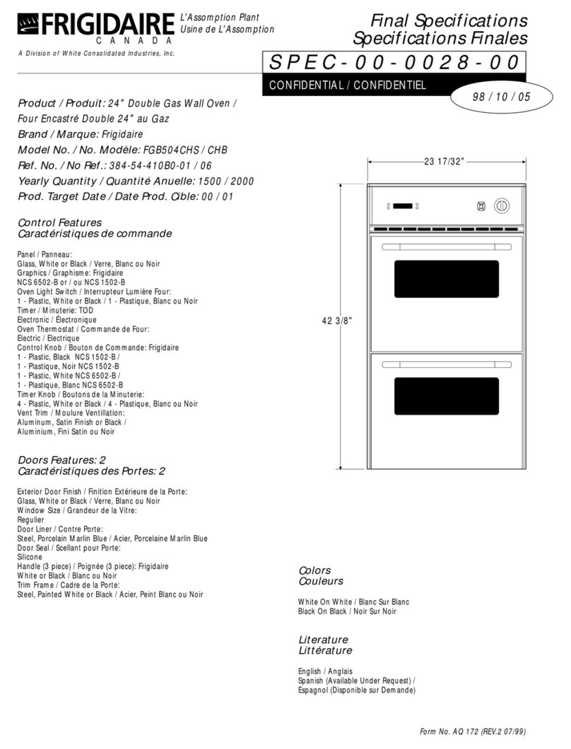 Frigidaire FGB504CH User manual