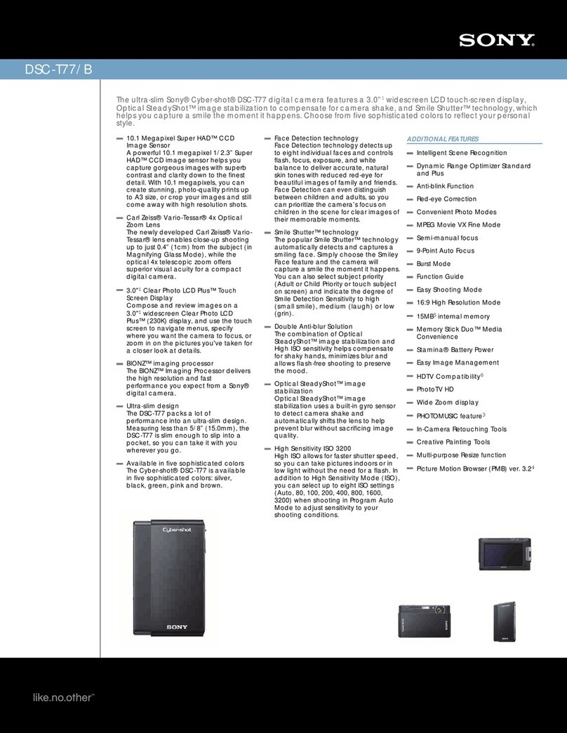 Sony DSC-T77/B Cyber-shot® User manual