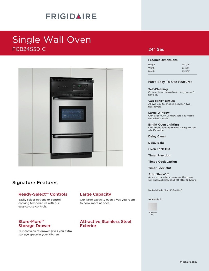 Frigidaire FGB24S5DC - 24 Inch Single Gas Wall Oven User manual