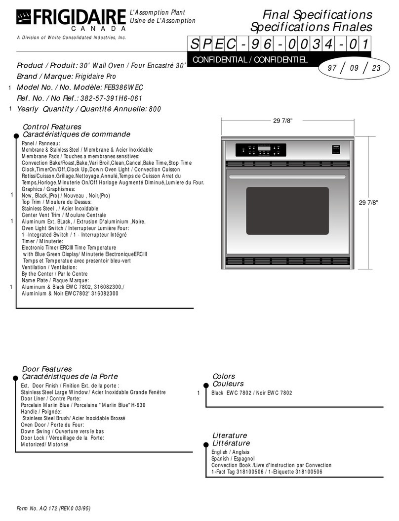 Frigidaire FEB386WEC Specifications