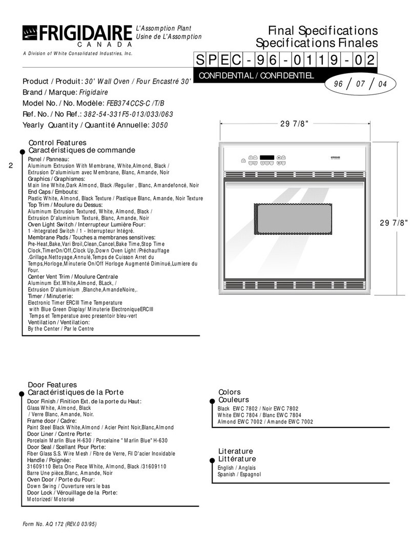 Frigidaire FEB374CCS User manual