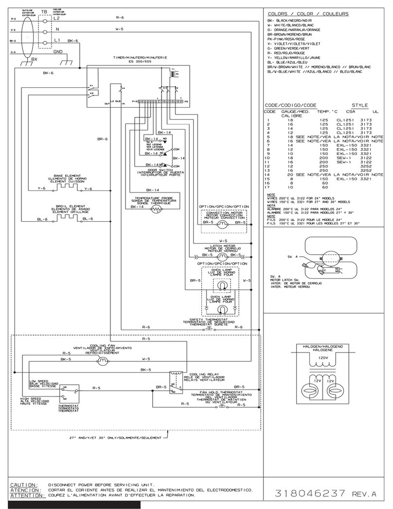 Frigidaire FEB30S7FCB Circuit diagrams