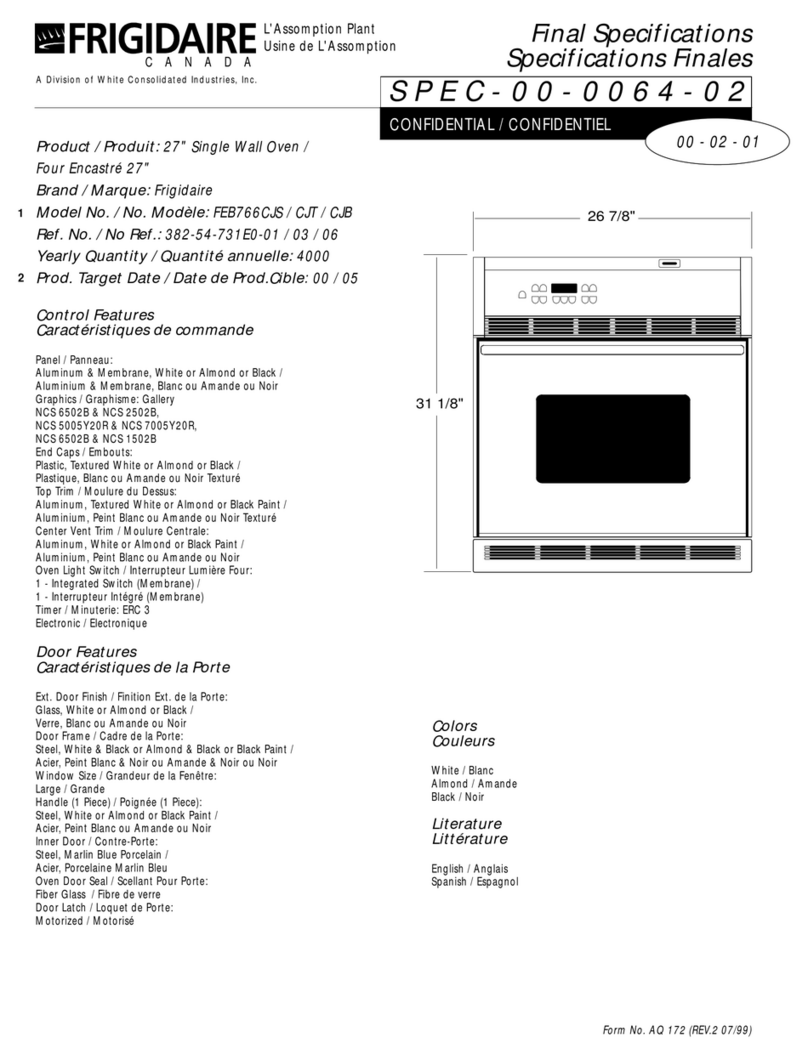 Frigidaire FEB766CJS User manual
