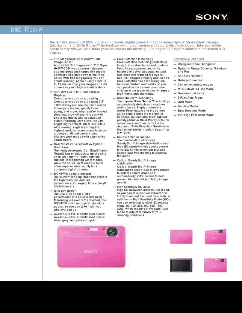 Sony DSC-T700/P Cyber-shot® User manual Sony DSC-T700/P Cyber-shot® User manual