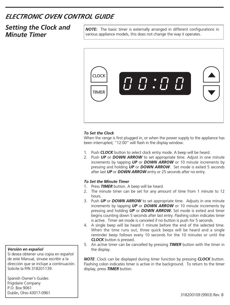 Frigidaire FEB702CESH Control guide