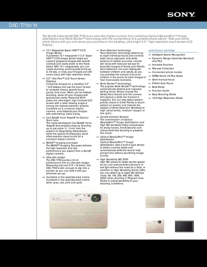 Sony DSC-T700/N Cyber-shot® Specifications