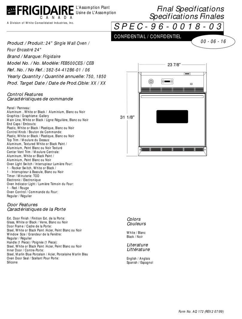 Frigidaire FEB500CE Specifications