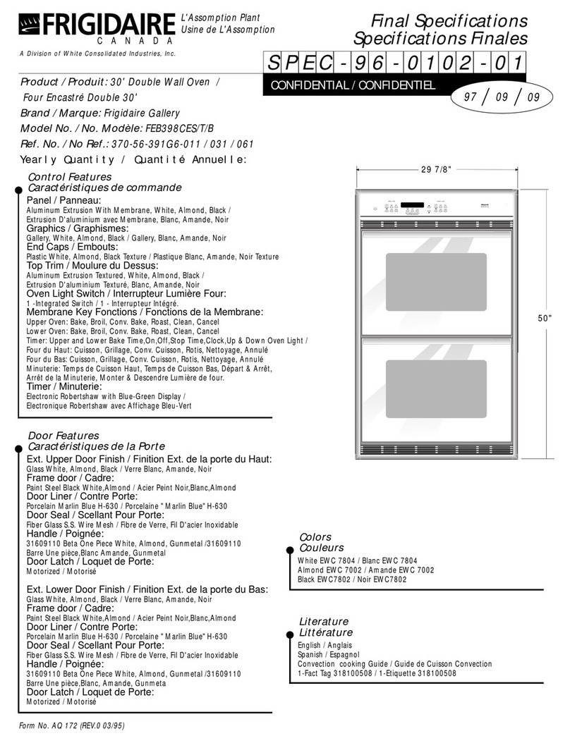 Frigidaire FEB398CES User manual