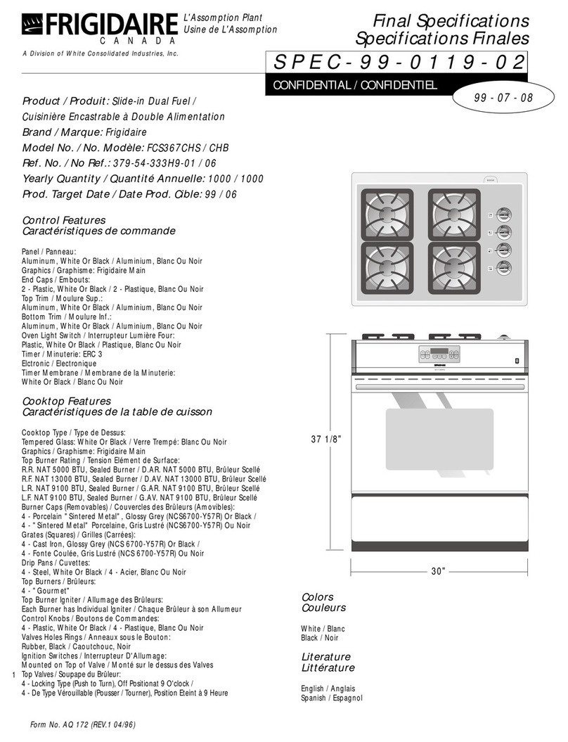 Frigidaire FCS367CHS Specifications