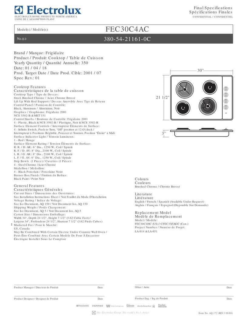 Frigidaire FEC30C4AC - Brushed Chrome 30" Coil Electric... Specifications Frigidaire FEC30C4AC - Brushed Chrome 30" Coil Electric... Specifications