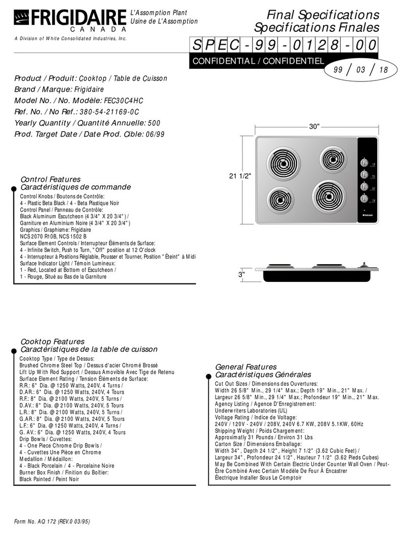 Frigidaire FEC30C4HC Specifications