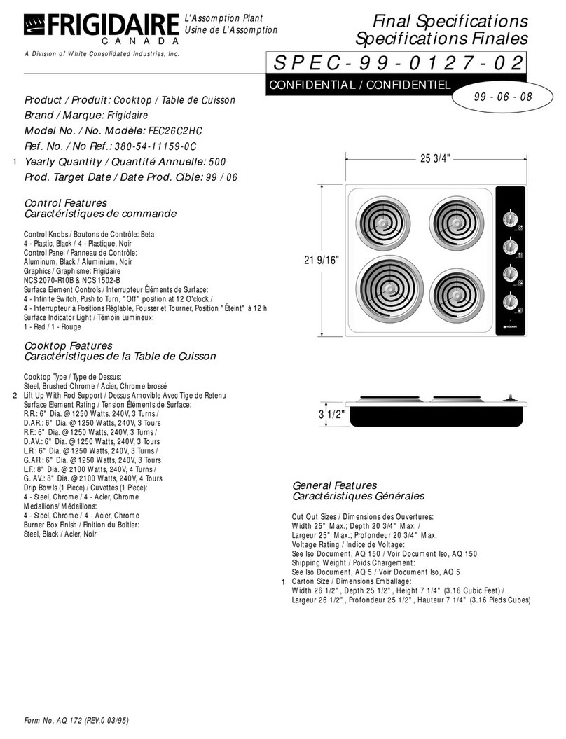 Frigidaire FEC26C2HC Specifications