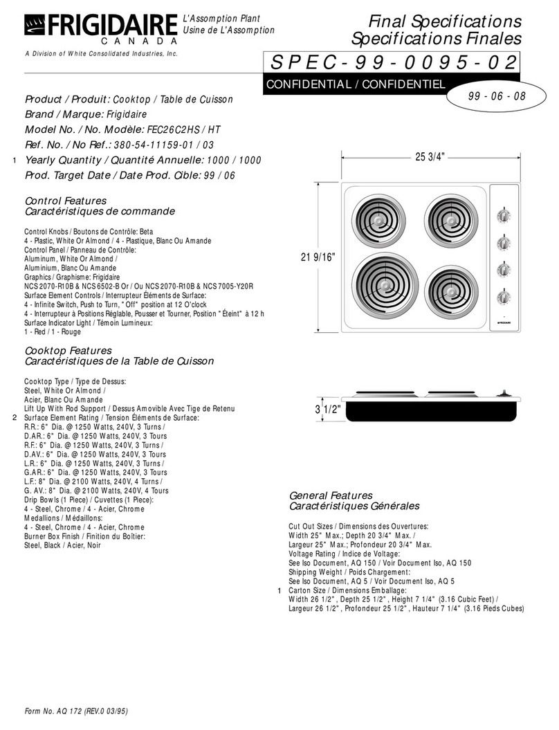 Frigidaire FEC26C2HS Specifications