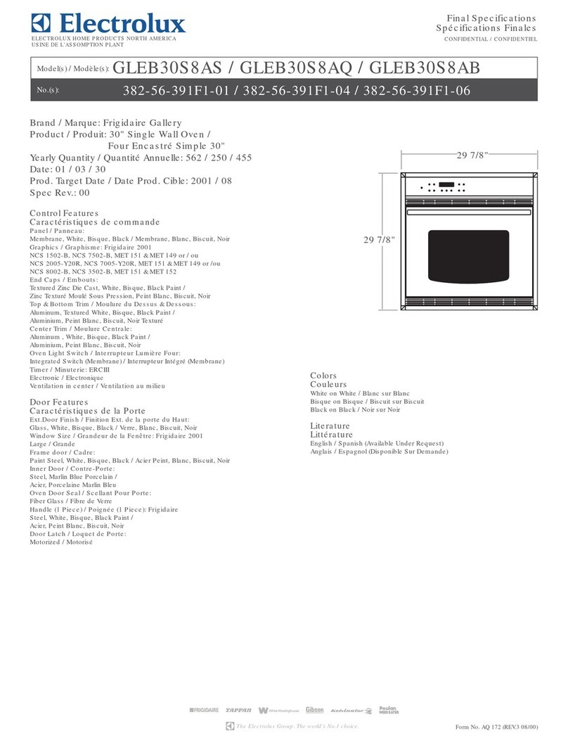 Frigidaire GLEB30S8A User manual Frigidaire GLEB30S8A User manual