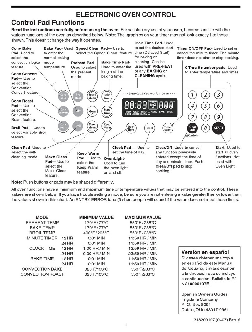 Frigidaire GLEB30S9FSA Use and maintenance manual
