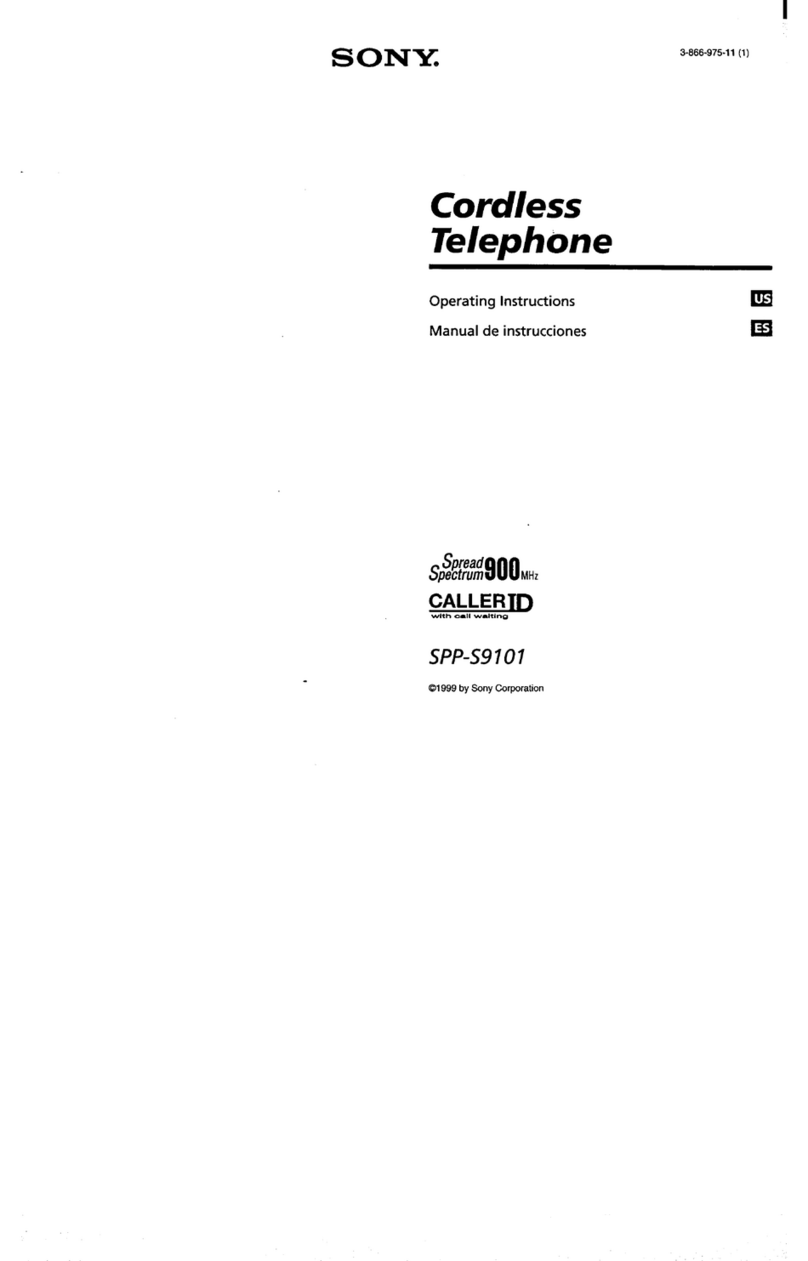 Sony SPP-S9101 - Cordless Telephone operating instructions