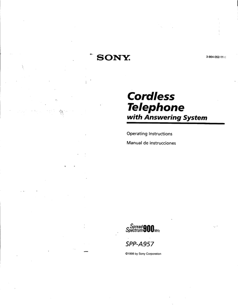 Sony SPP-A957 - Cordless Telephone With Answering... User manual