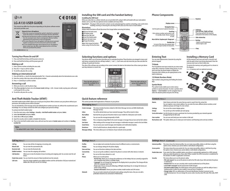 LG LG-A133 User manual