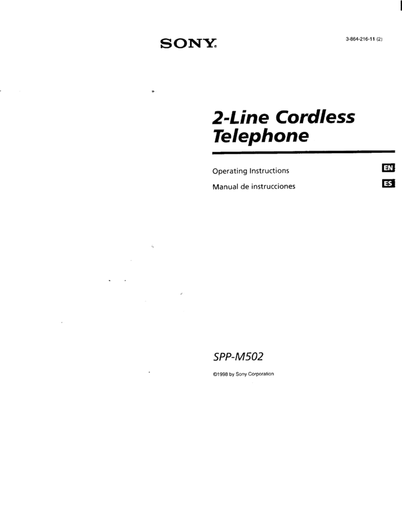 Sony SPP-M502 - Cordless Telephone operating instructions