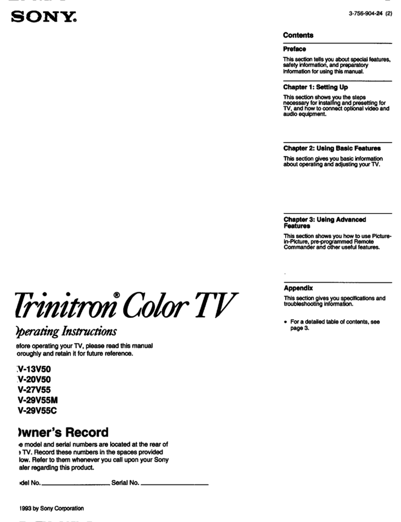 Sony KV-27V55 - 27" Trinitron Color Tv User manual