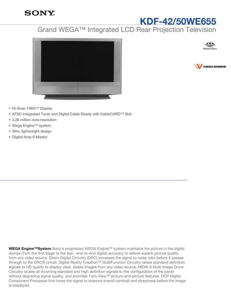 Sony KDF-42WE655 - 42" Grand Wega™ Integrated Lcd Rear Projection... User manual