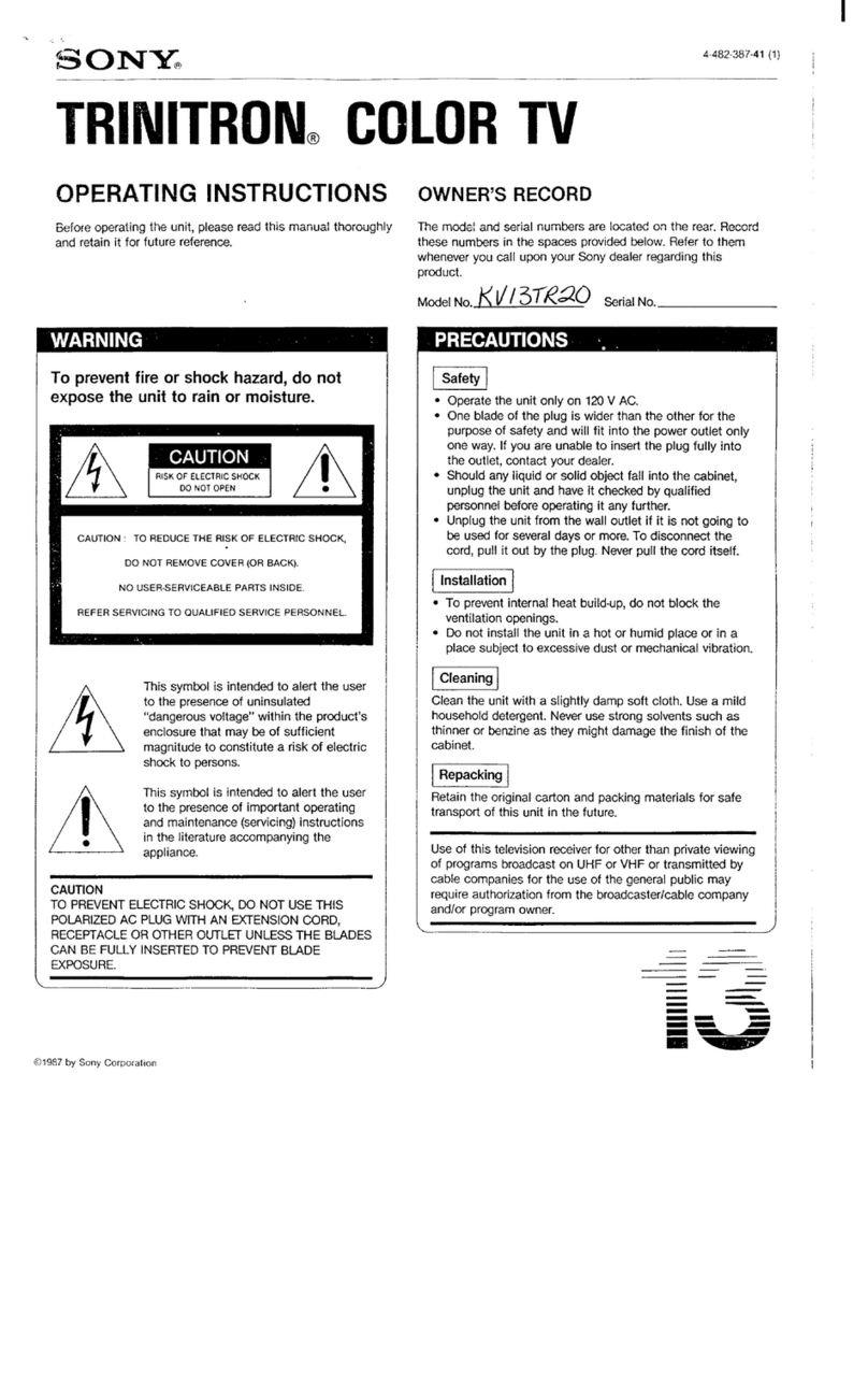 Sony Trinitron KV-13TR20 User manual