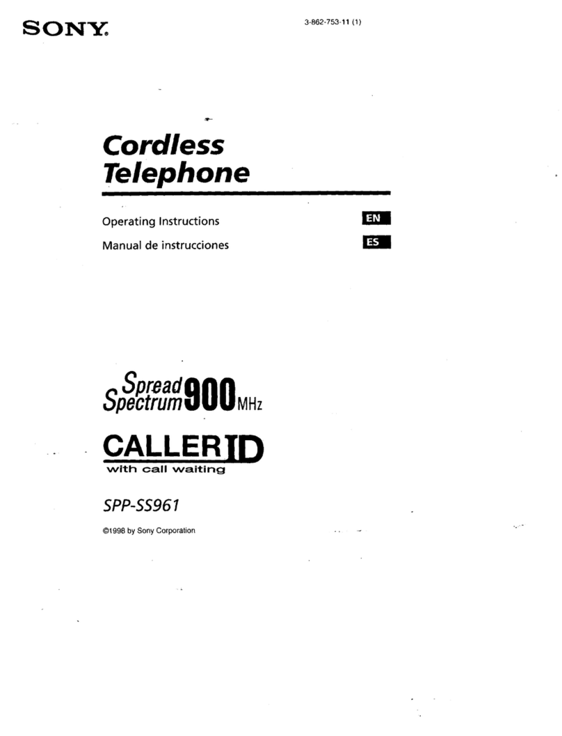 Sony SPP-SS961 - Cordless Telephone operating instructions