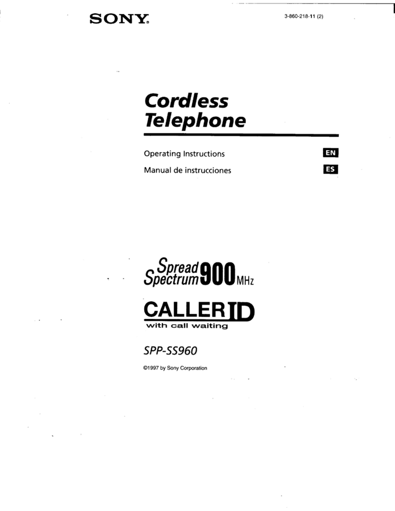 Sony SPP-SS960 - Cordless 900 Mhz Telephone operating instructions